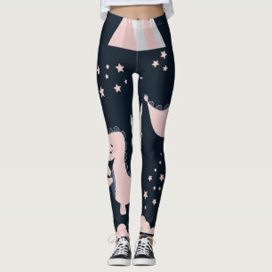 Leggings Dinosaurios rosados, fondo oscuro, lindo