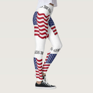 Leggings Dios bendiga a EE. UU. con bandera