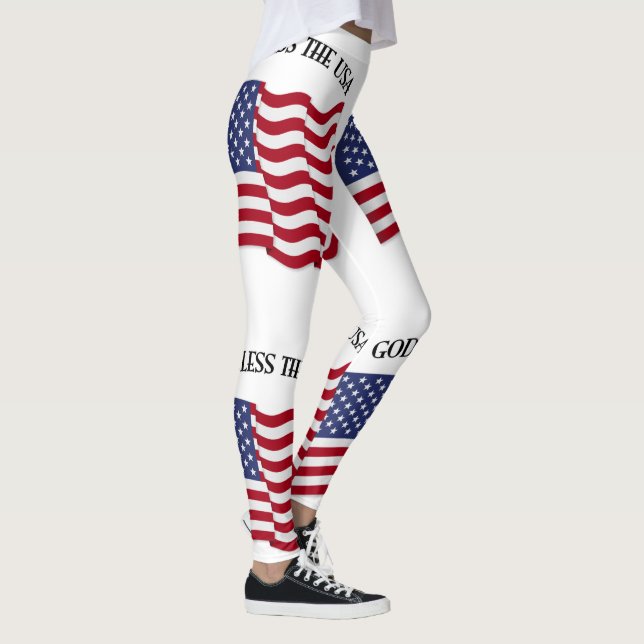 Leggings Dios bendiga a EE. UU. con bandera (Derecha)