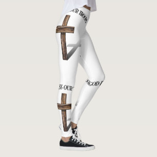 Leggings Dios bendiga a nuestras tropas con cruz