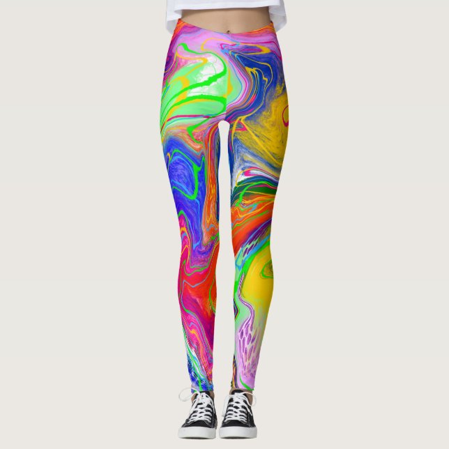 Leggings Disco Ball Electricidad Marble Fluid Art (Anverso)