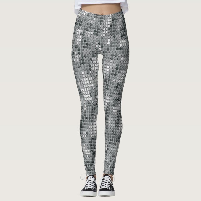 Leggings Disco de puntos plateados (Anverso)