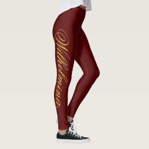 Leggings Diseña tu propio nombre en Marrón Elegante