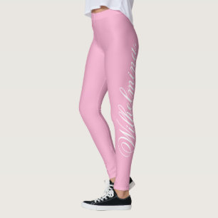 Leggings Diseña tu propio nombre en rosa claro elegante