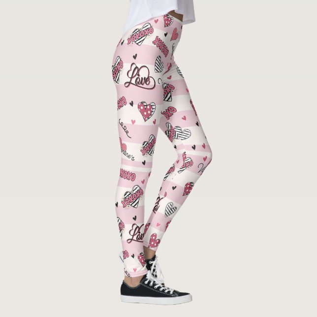 Leggings Diseñado por El día de San Valentín XOXO (Derecha)