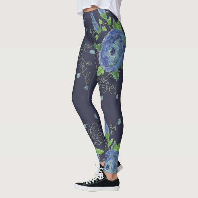 Leggings Diseñador de Rosa azul (Izquierda)