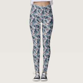 Leggings Diseño abstracto de Blue and Mauve Terrazzo