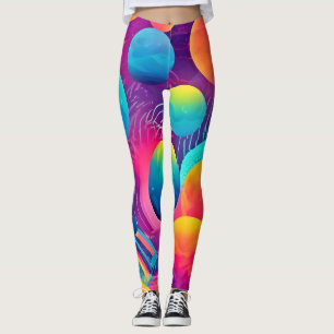 Leggings Diseño abstracto de Neon Cosmos