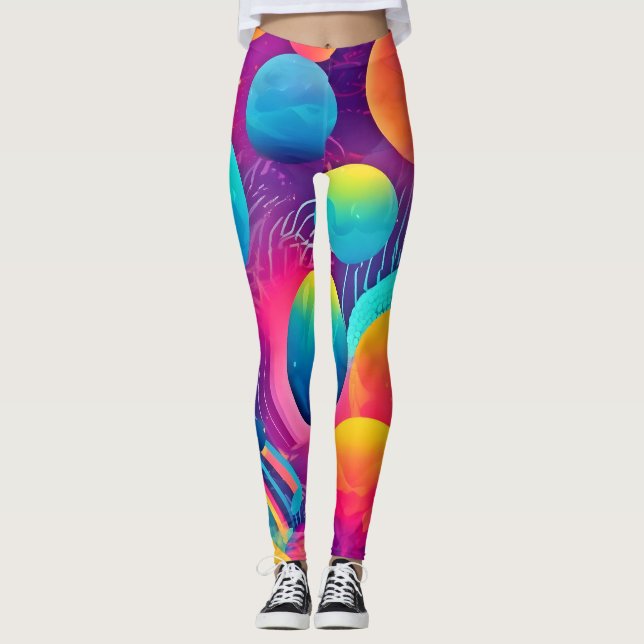Leggings Diseño abstracto de Neon Cosmos (Anverso)