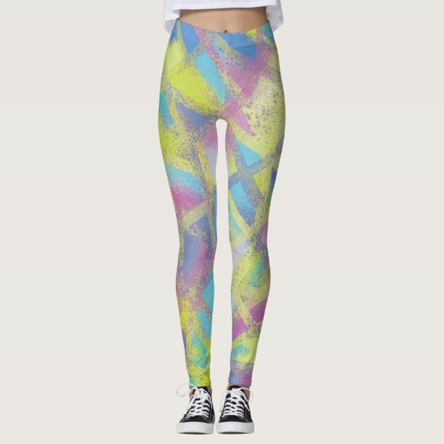 Leggings Diseño abstracto en azul morado (Anverso)