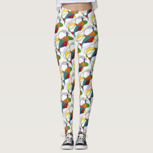 Leggings Diseño abstracto formas de boomerang orgánicas
