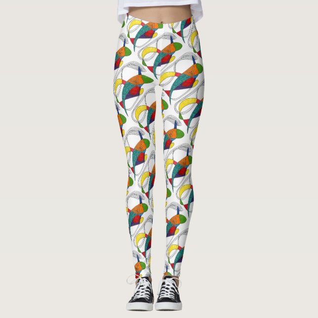 Leggings Diseño abstracto formas de boomerang orgánicas (Anverso)