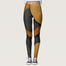 Leggings Diseño abstracto geométrico de lujo negro y oro