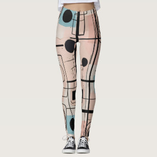 Leggings Diseño abstracto moderno, Cojín decorativo de líne