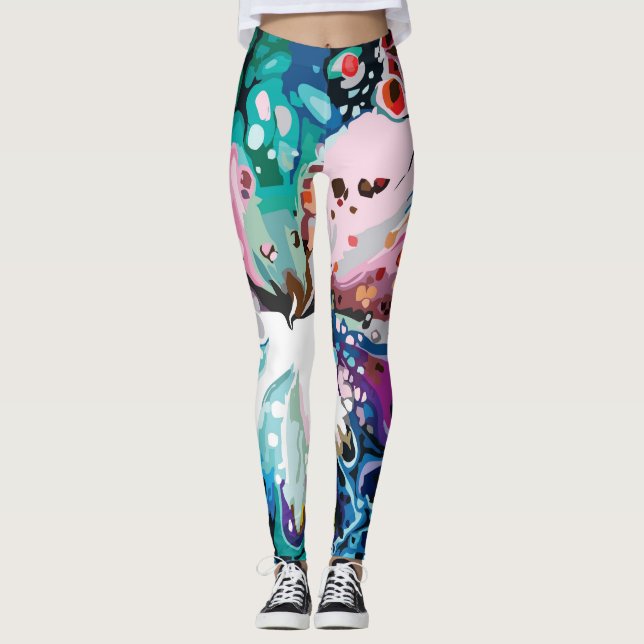 Leggings Diseño abstracto, patrones marcados (Anverso)