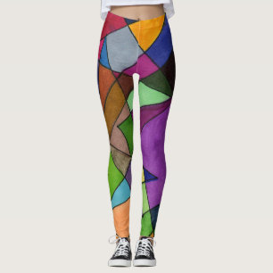 Leggings Diseño abstracto, principalmente ángulos agudos, c