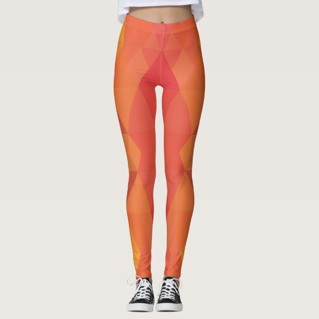 Leggings Diseño abstracto retro rhombus (Anverso)