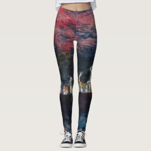 Leggings Diseño abstracto, tormenta de luz en el mar