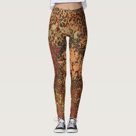 Leggings Diseño africano del leopardo de las polainas