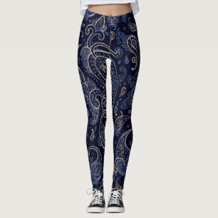 Leggings Diseño Art Nouveau de Denim Floral