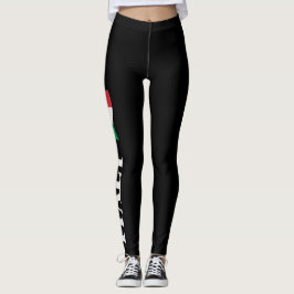 Leggings diseño atractivo y atractivo de la bandera negra i