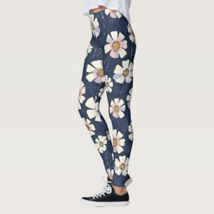 Leggings Diseño azul y floral