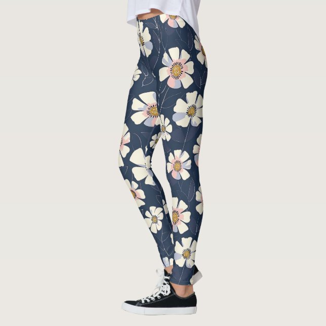 Leggings Diseño azul y floral (Izquierda)