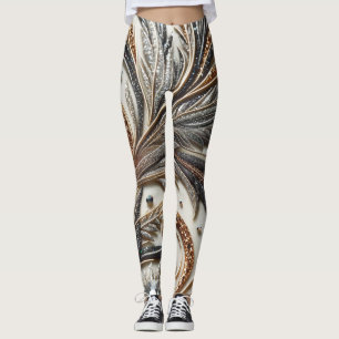 Leggings Diseño barroco glamuroso con piedras de Purpurina