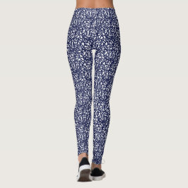 Leggings Diseño blanco azul y brillante