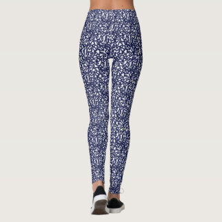 Leggings Diseño blanco azul y brillante