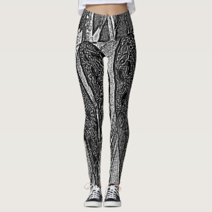Leggings diseño blanco y negro del arte moderno de las