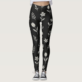 Leggings Diseño Boho Blanco y Negro