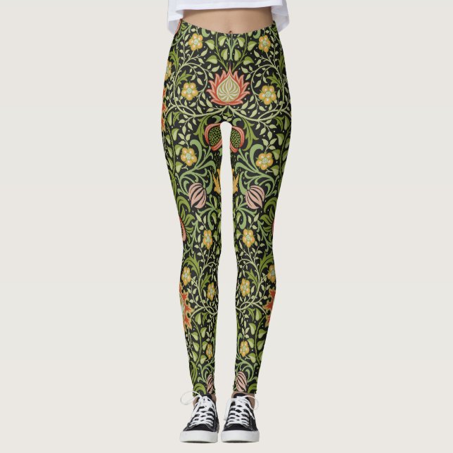 Leggings Diseño botánico floral persa William Morris (Anverso)