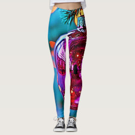 Leggings Diseño Brillante de Adorno Navideño Vibrante