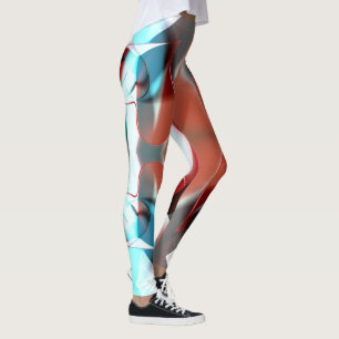 Leggings Diseño cardíaco simple, mezcla de tonos cristalino