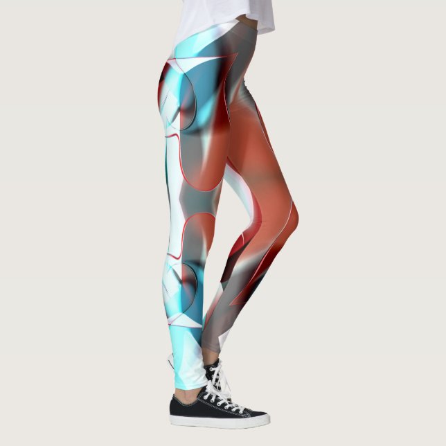 Leggings Diseño cardíaco simple, mezcla de tonos cristalino (Derecha)