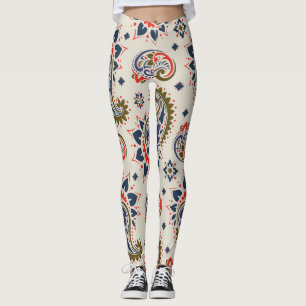 Leggings Diseño clásico de patrón paisley sin costura.