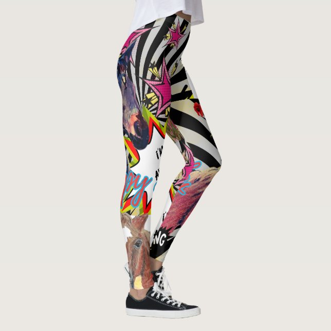 Leggings diseño cómico de caballos (Derecha)