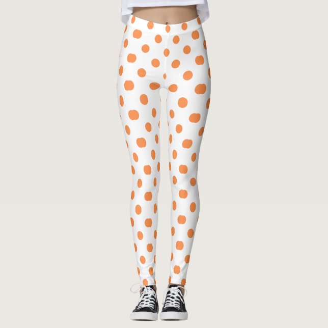 Leggings Diseño con puntos de naranja (Anverso)