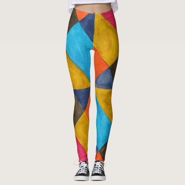 Leggings Diseño creativo abstracto de acuarela. (Anverso)