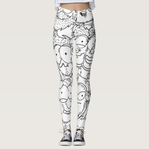 Leggings Diseño creativo del modelo de las caras divertidas
