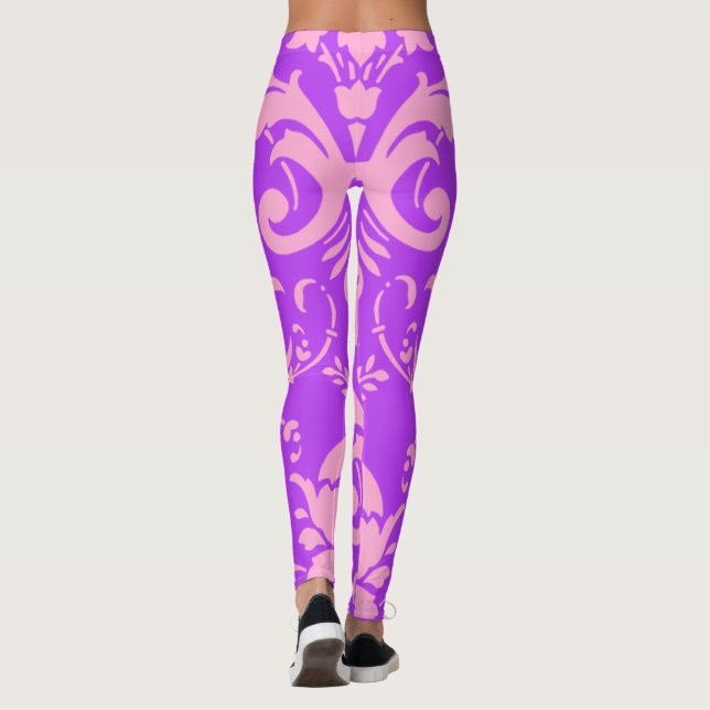Leggings Diseño damasco en rosa (Reverso)
