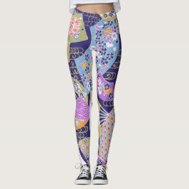 Leggings Diseño de abanico de manos japonés para todo tipo