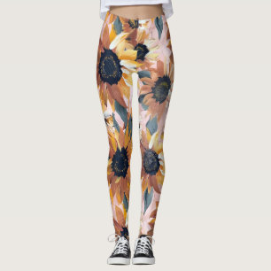 Leggings Diseño de acuarela de girasol