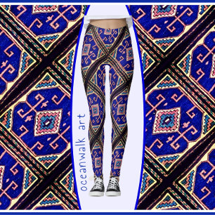 Leggings Diseño de alfombras orientales de Soumak antiguo
