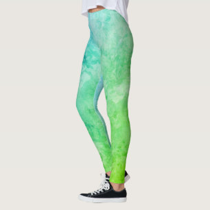 Leggings Diseño de arcoiris verde y azul vintage