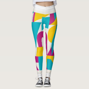 Leggings Diseño de Arte Abstracto Geométrico Moderno Colori