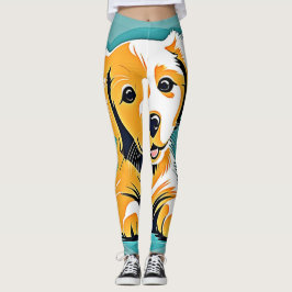Leggings Diseño de arte de cachorros