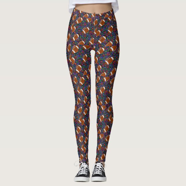 Leggings Diseño de arte de fútbol (Anverso)
