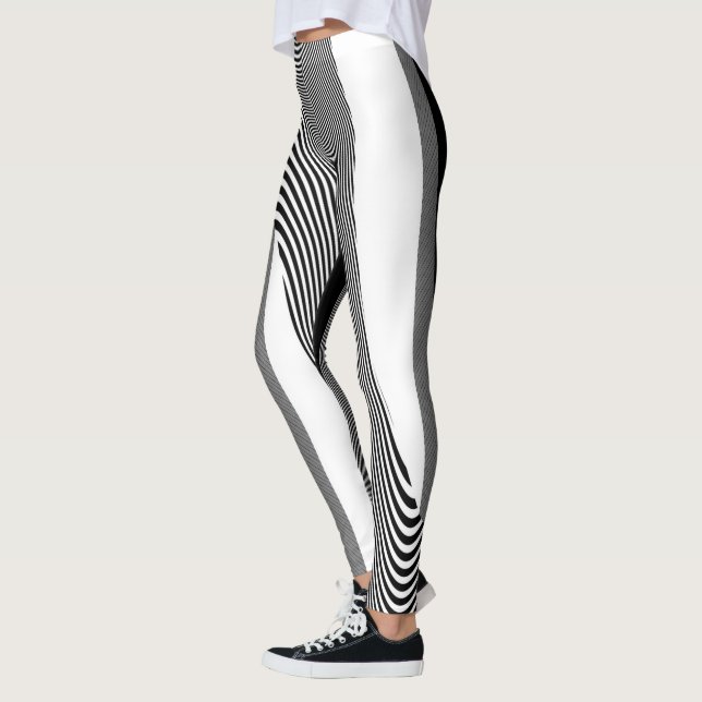 Leggings Diseño De Arte De Op En Blanco Y Negro, Leyendas (Izquierda)